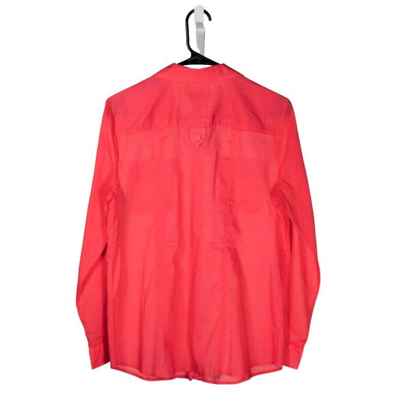 Chico's Women's Shirt Button Up Orange Long Sleeve Blouse Top Size 0 US S/4 NWT - Picture 2 of 10